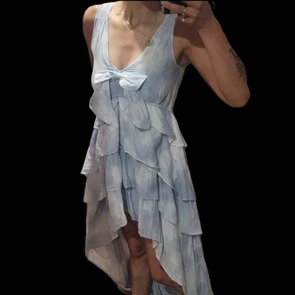 LOVE SHACK FANCY Risley High Low Ruffled Cotton Dress - Picture 2 of 5